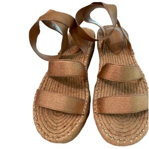 SHOE REPUBLIC LA Espadrille Sandals in Rose Gold